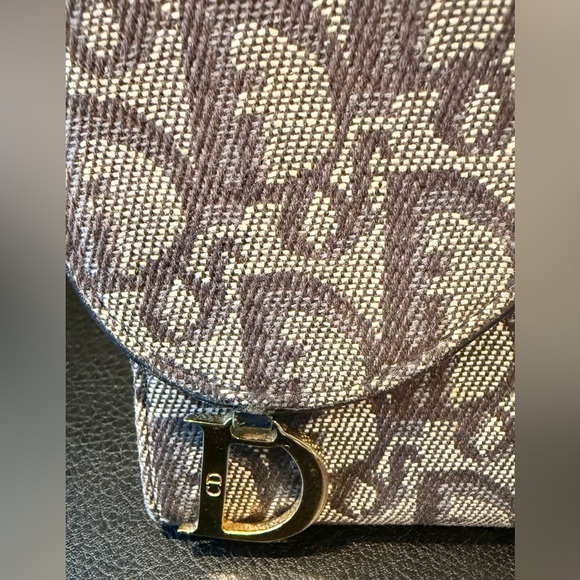 Christian Dior Trotter Saddle Denim Canvas Gray Long Wallet - Picture 2 of 7